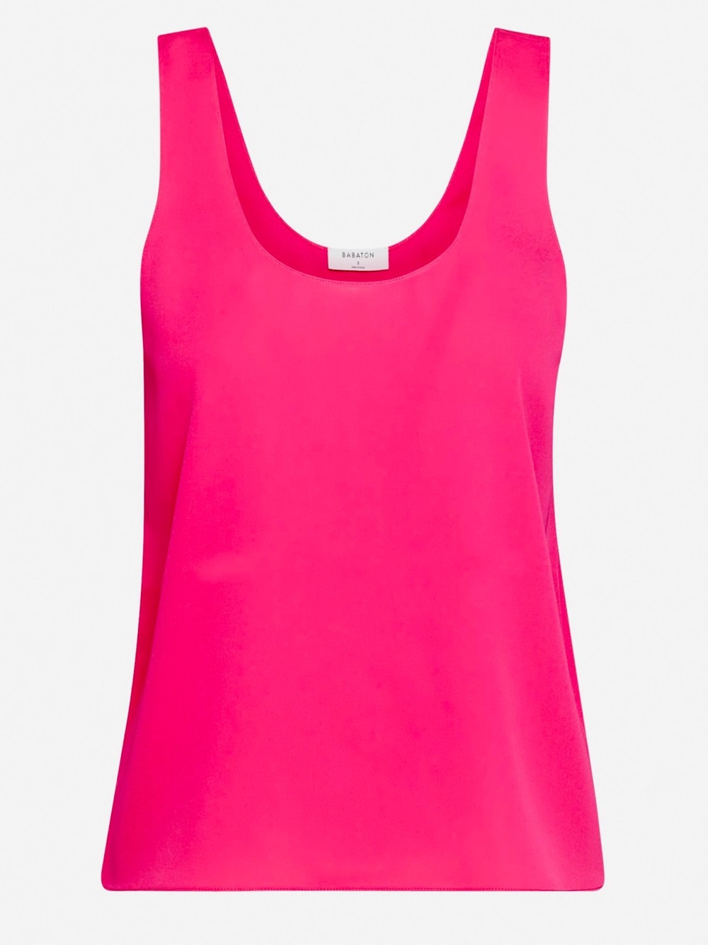 Babaton Carson Silk Tank Top Scoopneck Aritzia Blouse Eros Fuchsia Pink Size S